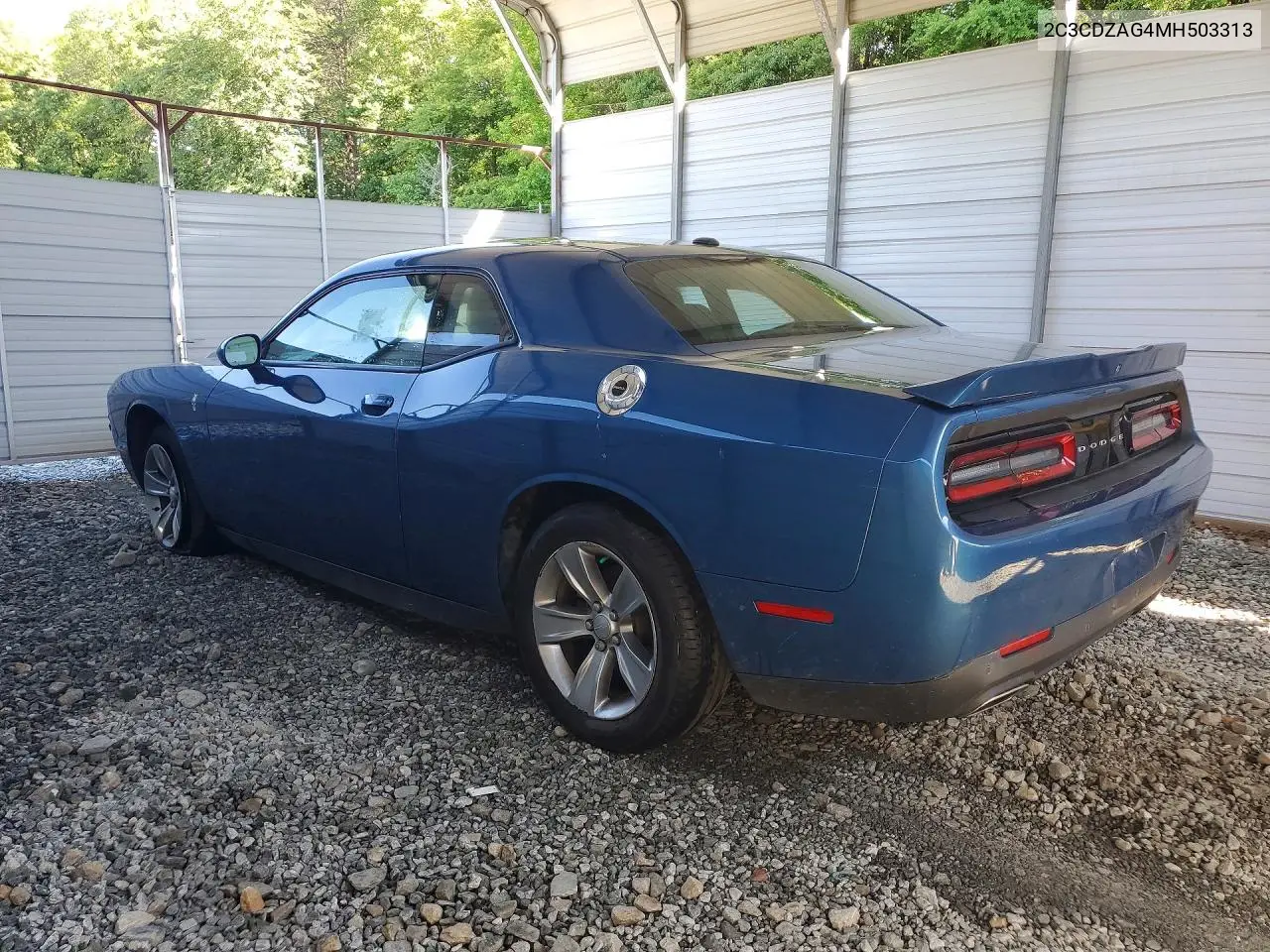 2021 Dodge Challenger Sxt VIN: 2C3CDZAG4MH503313 Lot: 55743626