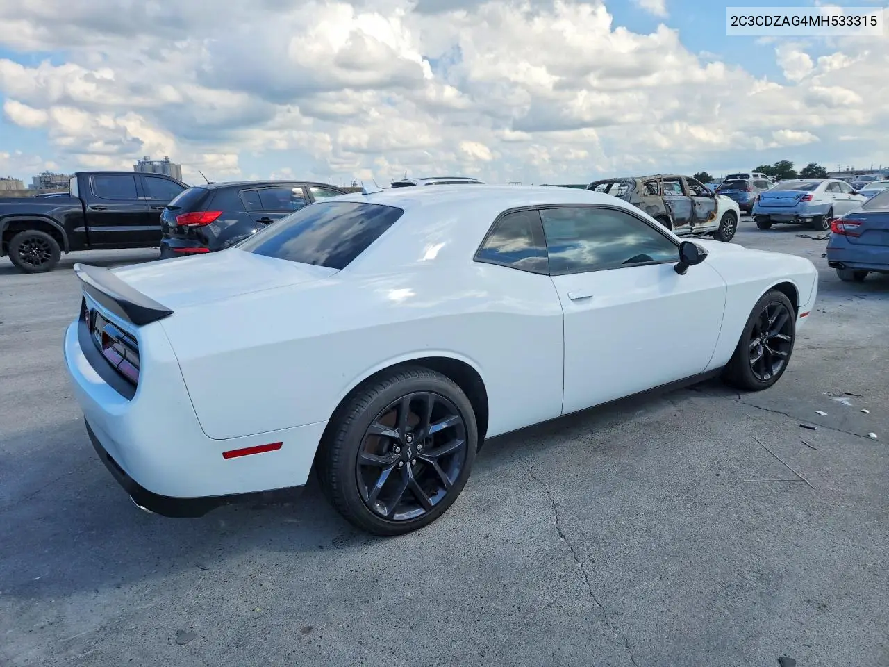 2021 Dodge Challenger Sxt VIN: 2C3CDZAG4MH533315 Lot: 57188426