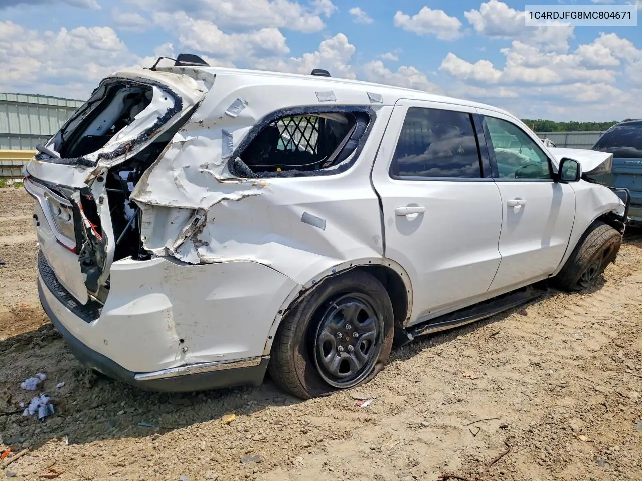 2021 Dodge Durango Pursuit VIN: 1C4RDJFG8MC804671 Lot: 57931596