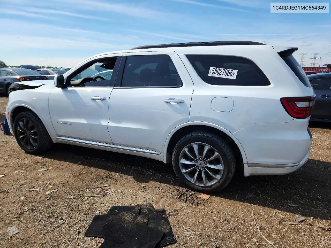 2021 Dodge Durango Citadel VIN: 1C4RDJEG1MC664349 Lot: 58027066
