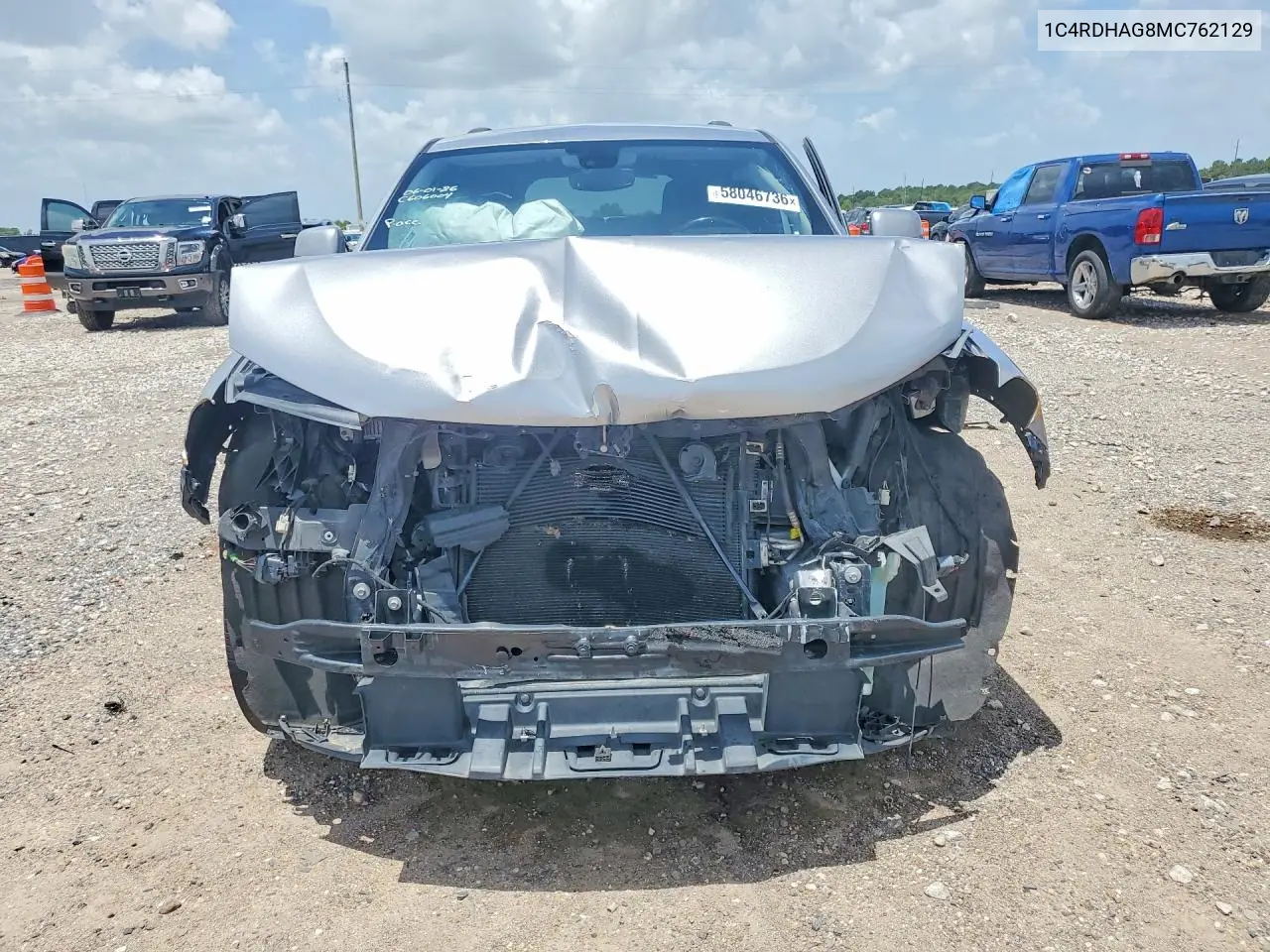 2021 Dodge Durango Sxt VIN: 1C4RDHAG8MC762129 Lot: 58046736