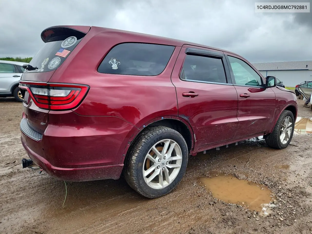 2021 Dodge Durango Gt VIN: 1C4RDJDG8MC792881 Lot: 58074266