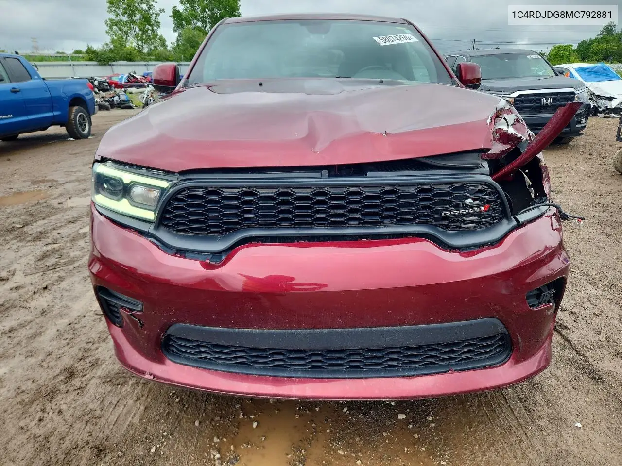 2021 Dodge Durango Gt VIN: 1C4RDJDG8MC792881 Lot: 58074266