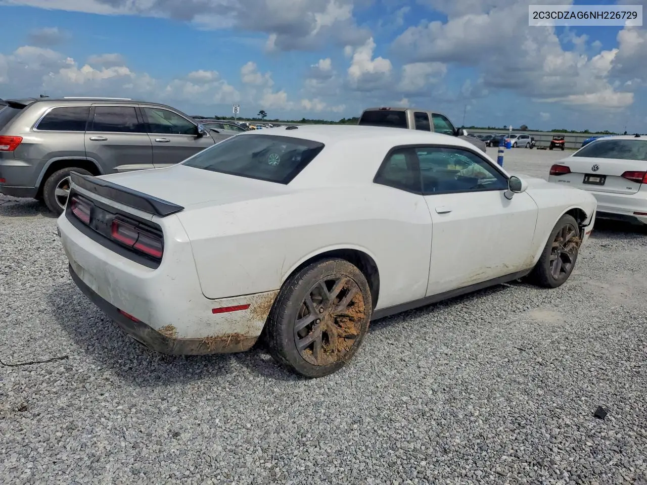 2022 Dodge Challenger Sxt VIN: 2C3CDZAG6NH226729 Lot: 56844376