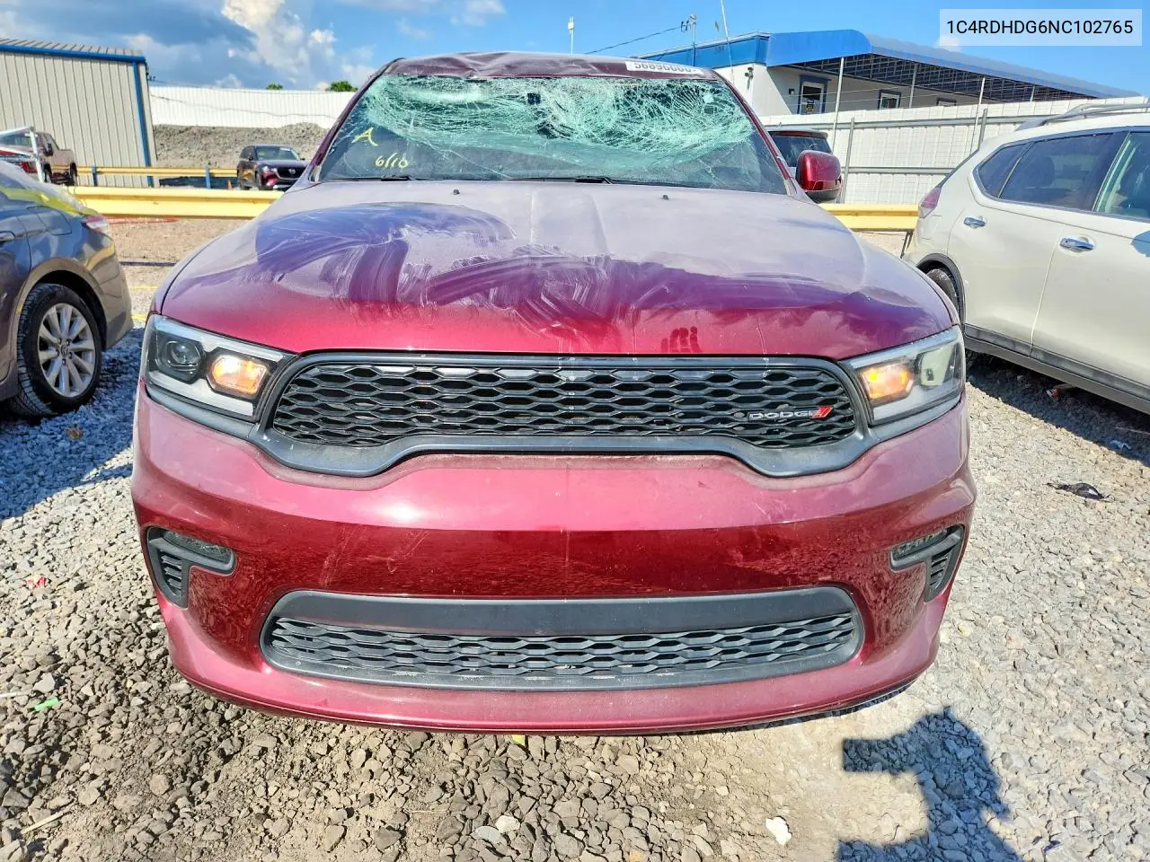 2022 Dodge Durango Gt VIN: 1C4RDHDG6NC102765 Lot: 56896606