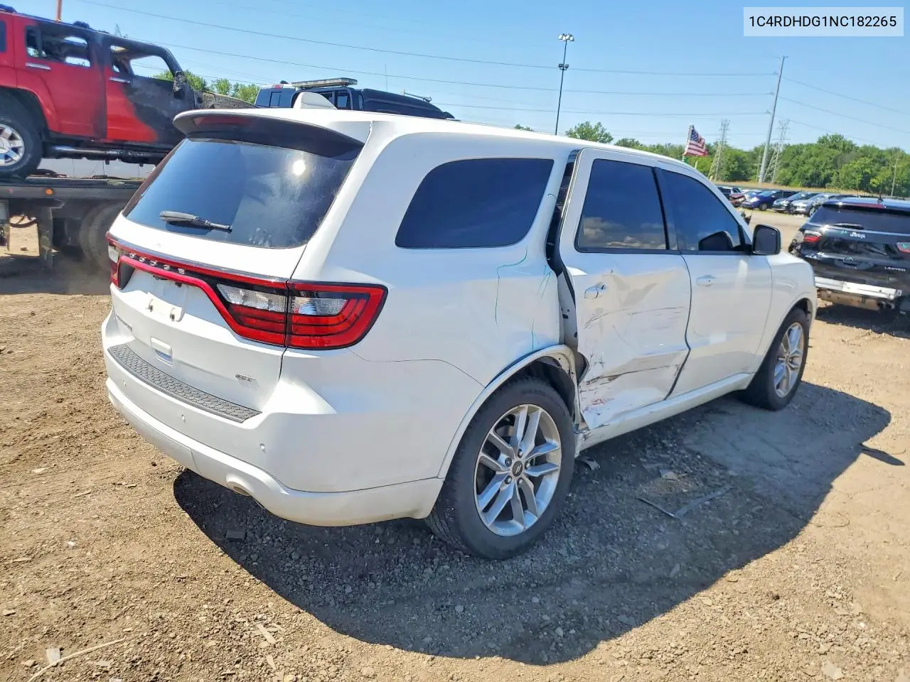 2022 Dodge Durango Gt VIN: 1C4RDHDG1NC182265 Lot: 58528256