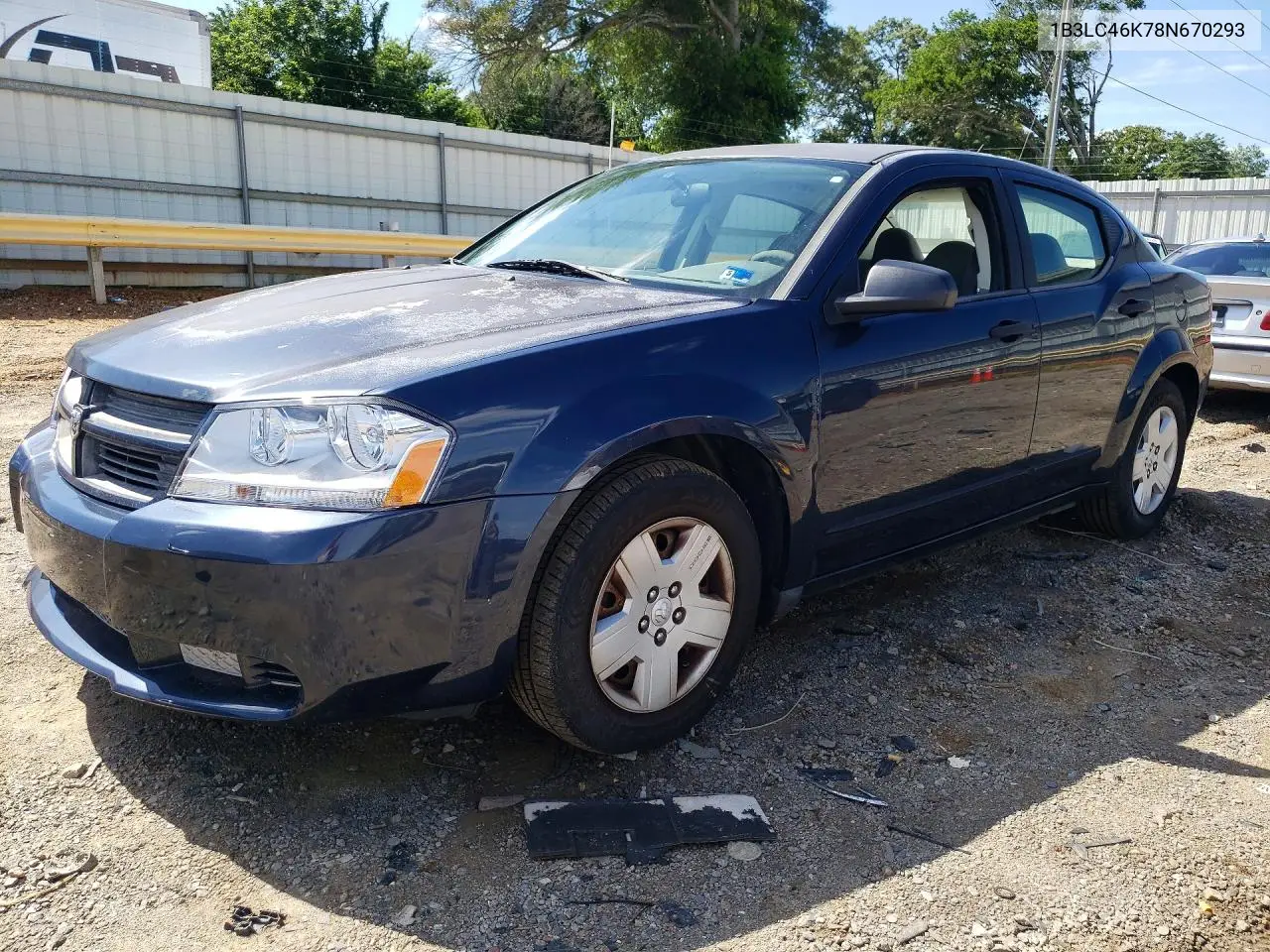 2008 Dodge Avenger Se VIN: 1B3LC46K78N670293 Lot: 57943506