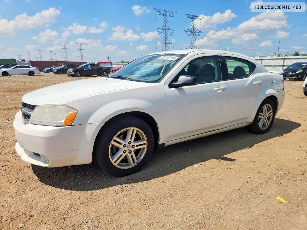 2008 Dodge Avenger Sxt VIN: 1B3LC56K38N101480 Lot: 60160106