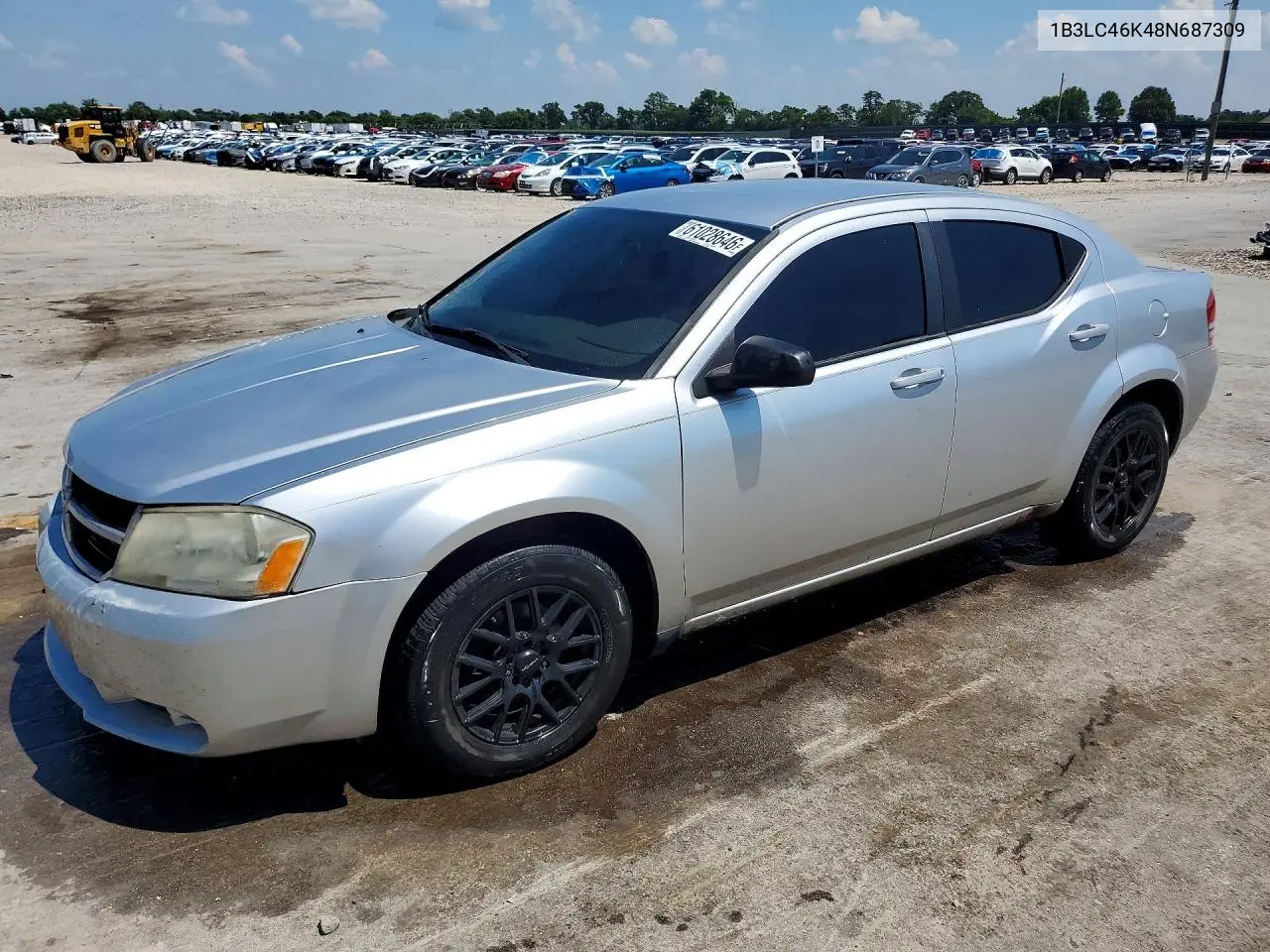 2008 Dodge Avenger Se VIN: 1B3LC46K48N687309 Lot: 61028646