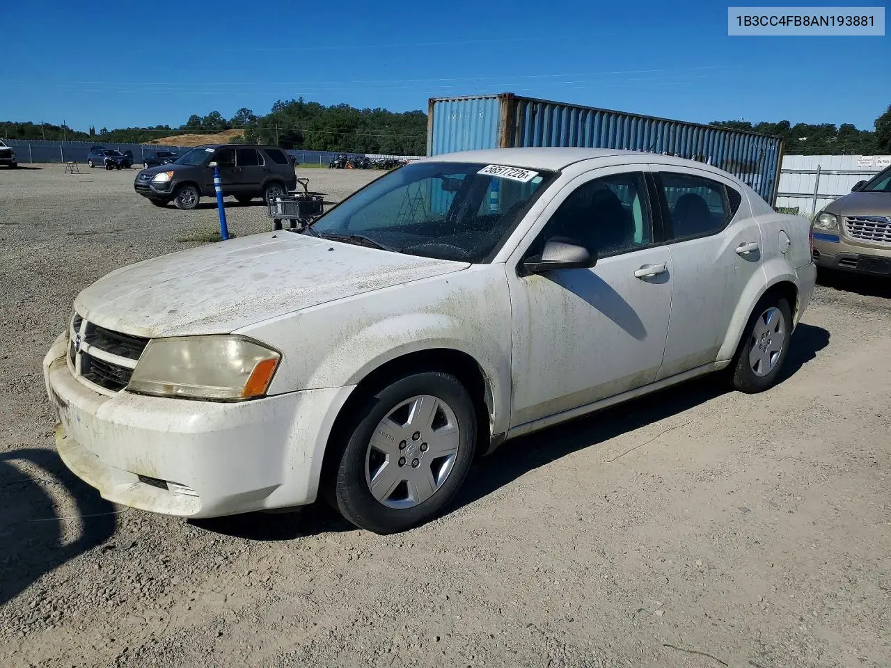 2010 Dodge Avenger Sxt VIN: 1B3CC4FB8AN193881 Lot: 56517226