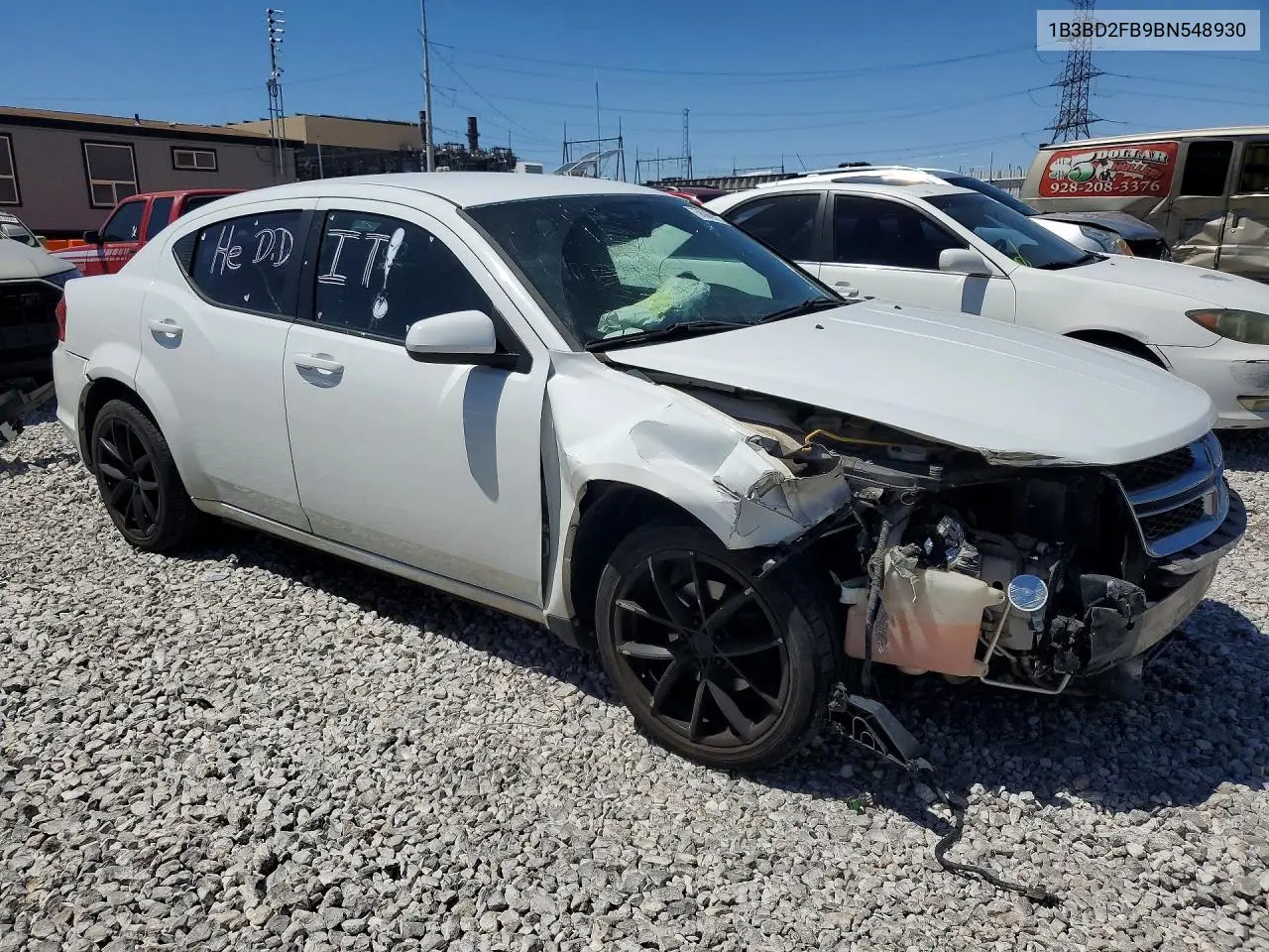 2011 Dodge Avenger Lux VIN: 1B3BD2FB9BN548930 Lot: 56069276