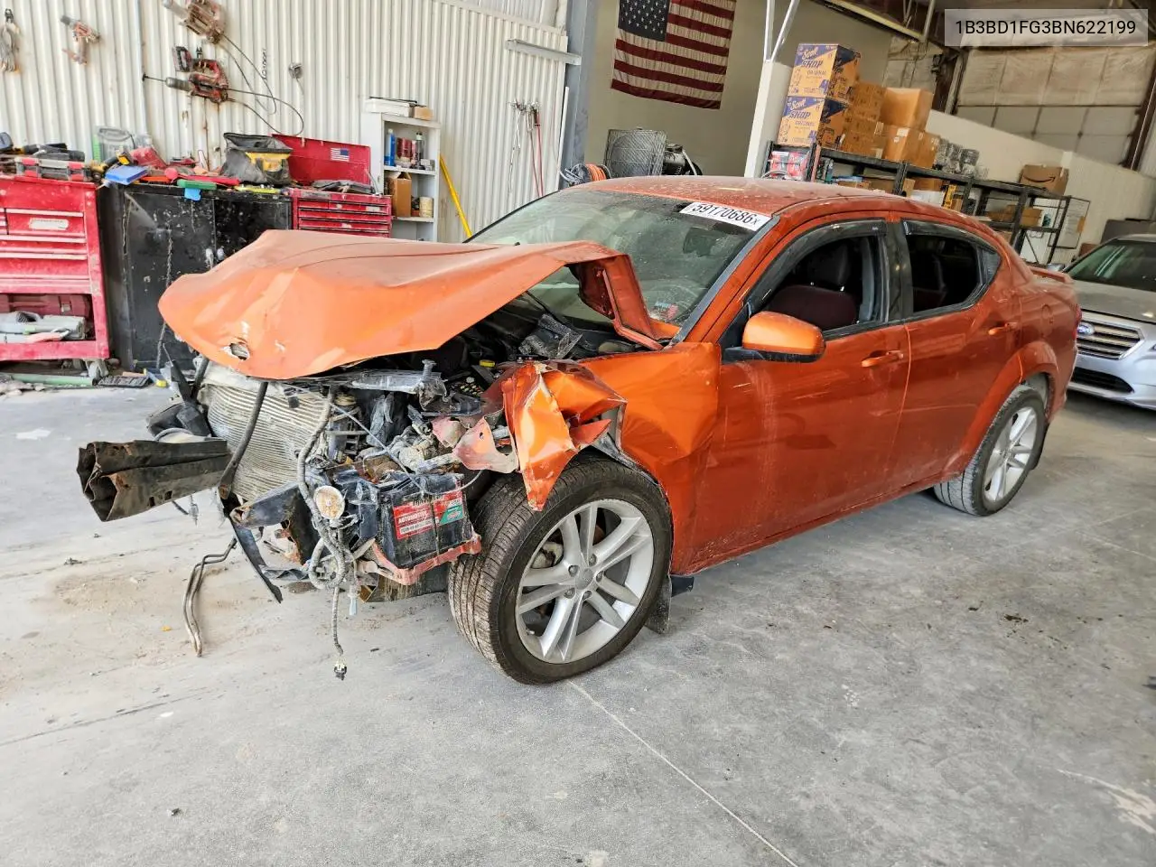 2011 Dodge Avenger Mainstreet VIN: 1B3BD1FG3BN622199 Lot: 59170686