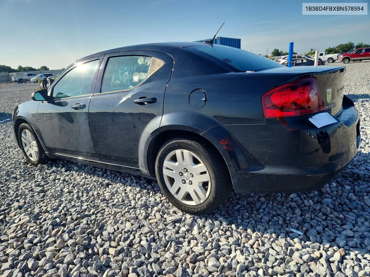 2011 Dodge Avenger Express VIN: 1B3BD4FBXBN578594 Lot: 59318696