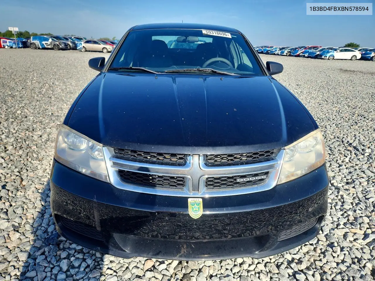 2011 Dodge Avenger Express VIN: 1B3BD4FBXBN578594 Lot: 59318696