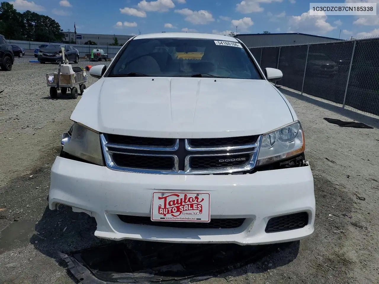 2012 Dodge Avenger Sxt VIN: 1C3CDZCB7CN185338 Lot: 54160106