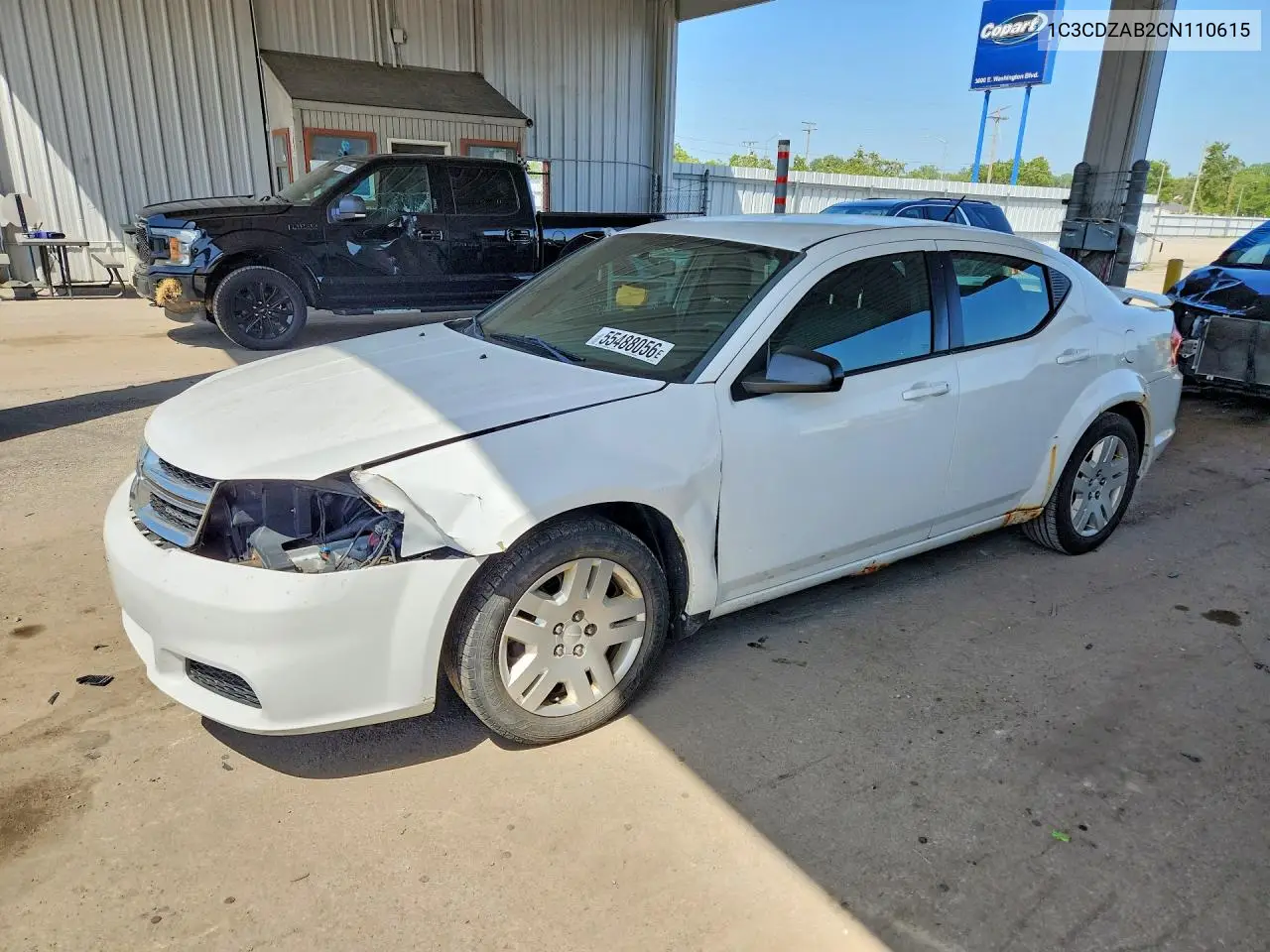 2012 Dodge Avenger Se VIN: 1C3CDZAB2CN110615 Lot: 55488056