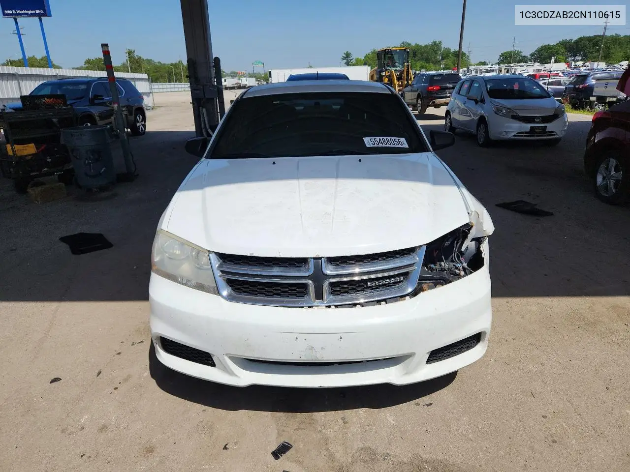 2012 Dodge Avenger Se VIN: 1C3CDZAB2CN110615 Lot: 55488056