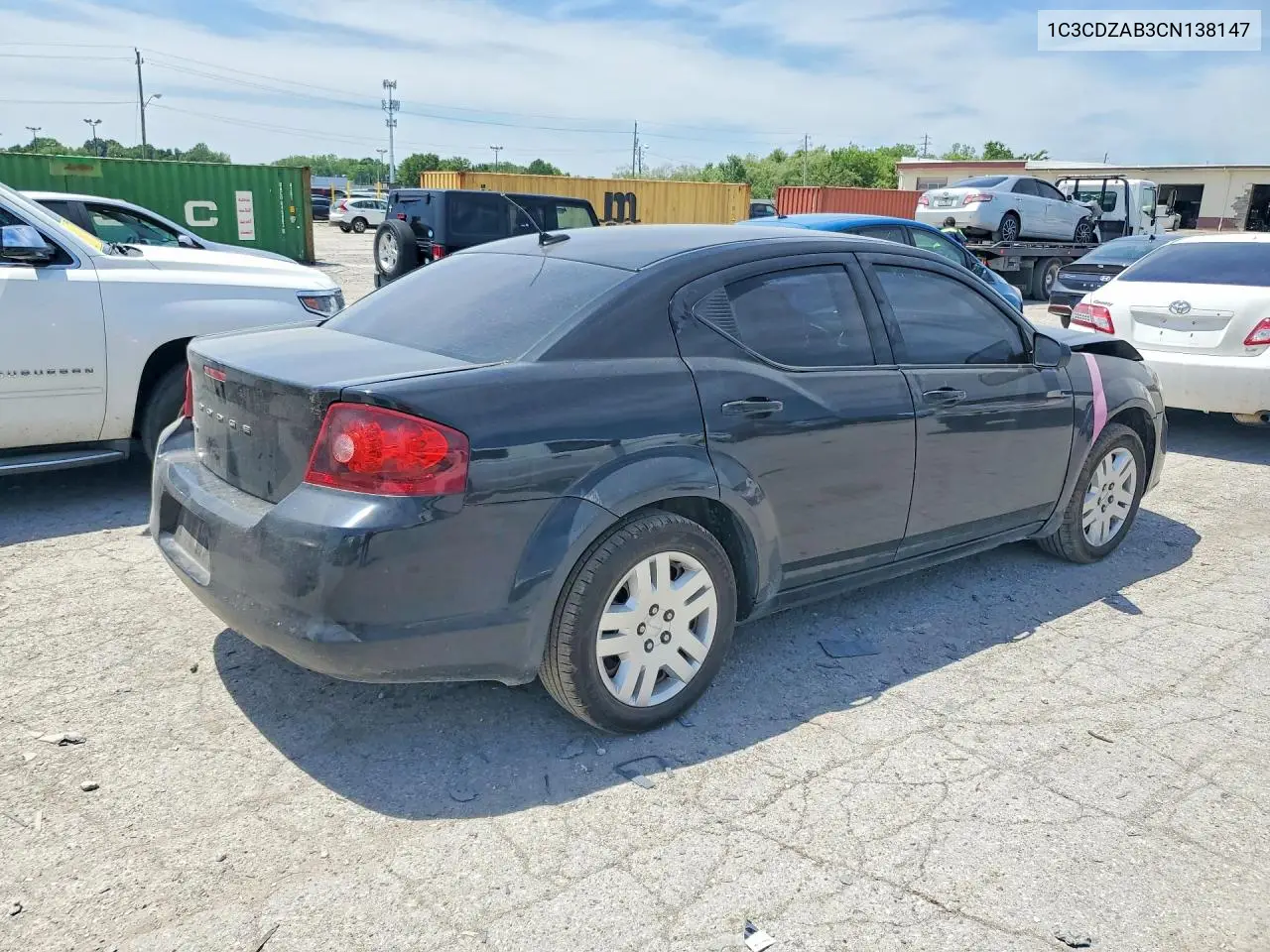 2012 Dodge Avenger Se VIN: 1C3CDZAB3CN138147 Lot: 55785626
