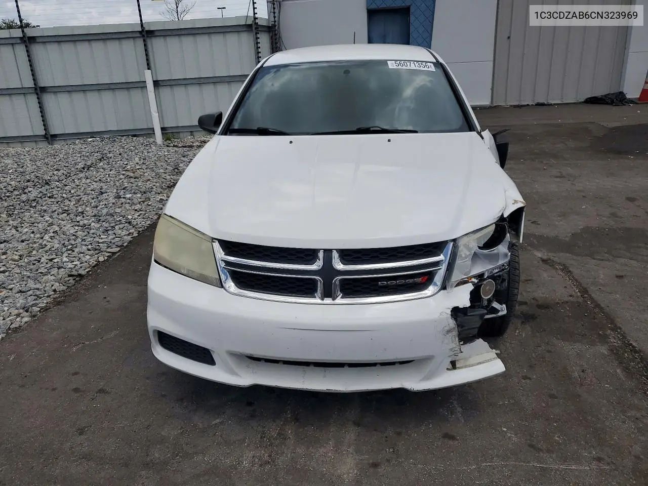 2012 Dodge Avenger Se VIN: 1C3CDZAB6CN323969 Lot: 56071356