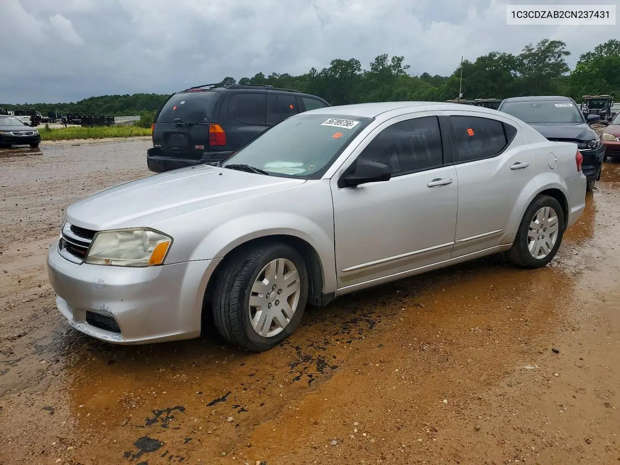 2012 Dodge Avenger Se VIN: 1C3CDZAB2CN237431 Lot: 56789756