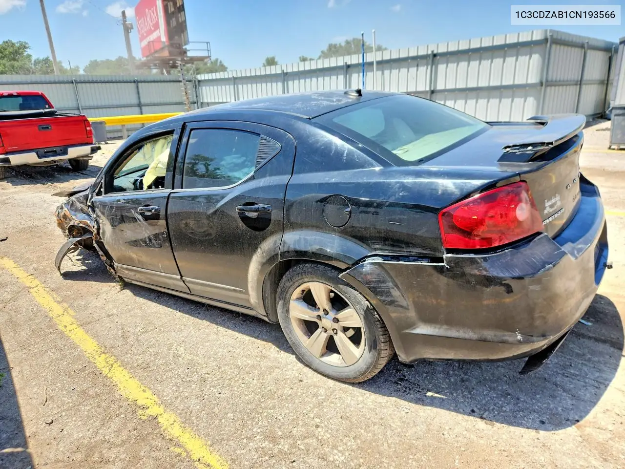 2012 Dodge Avenger Se VIN: 1C3CDZAB1CN193566 Lot: 56887496