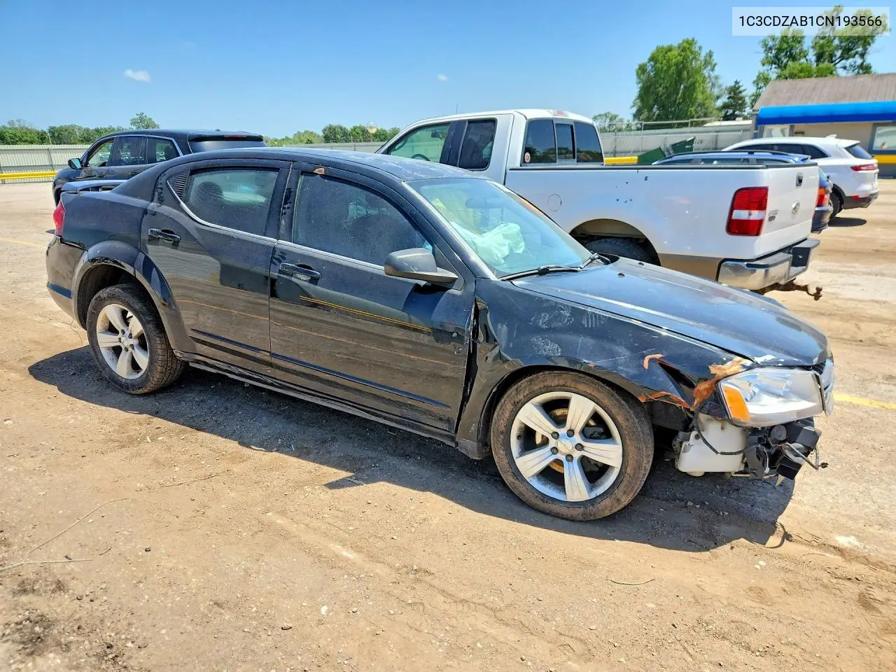 2012 Dodge Avenger Se VIN: 1C3CDZAB1CN193566 Lot: 56887496