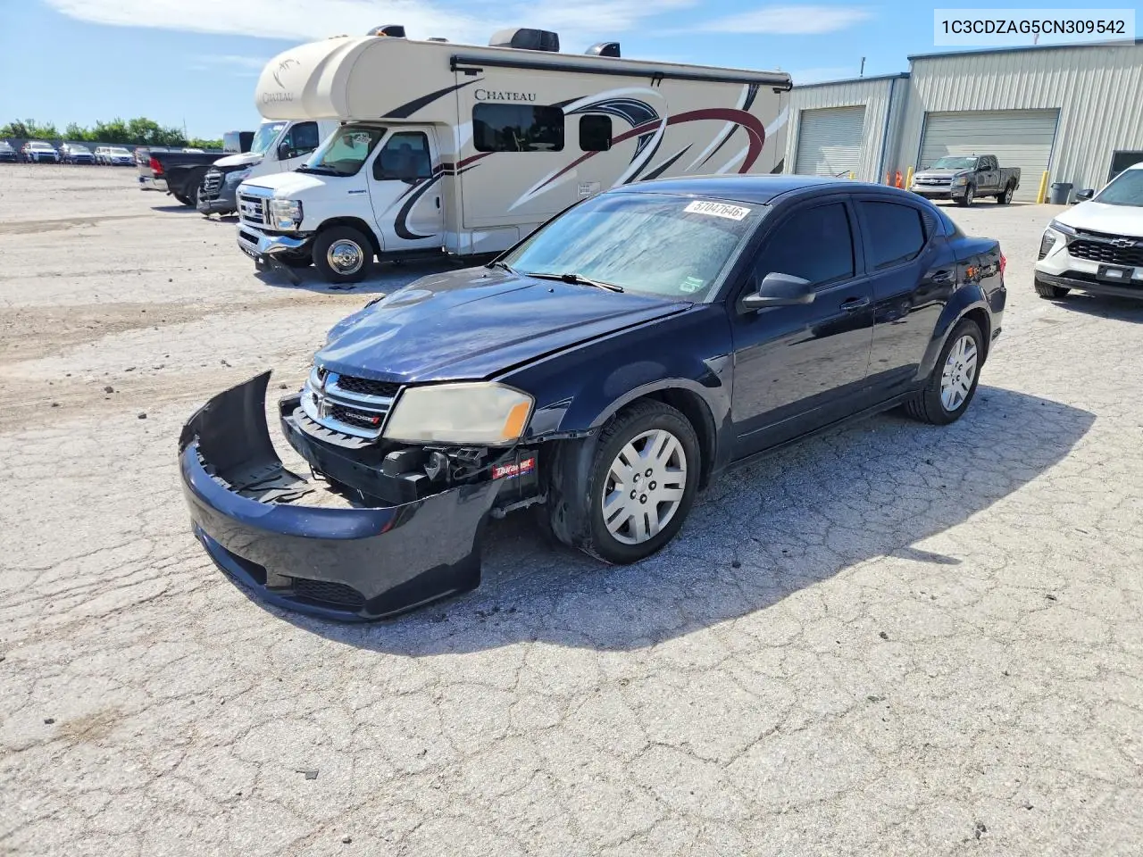 2012 Dodge Avenger Se VIN: 1C3CDZAG5CN309542 Lot: 57047646