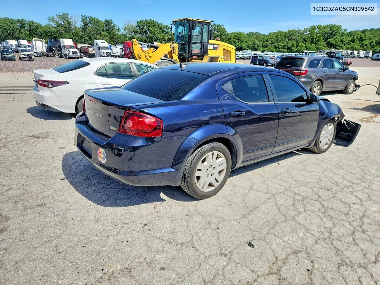 2012 Dodge Avenger Se VIN: 1C3CDZAG5CN309542 Lot: 57047646