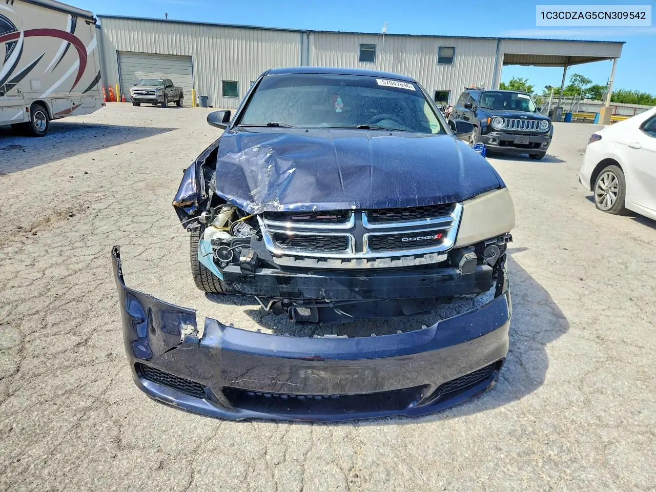 2012 Dodge Avenger Se VIN: 1C3CDZAG5CN309542 Lot: 57047646