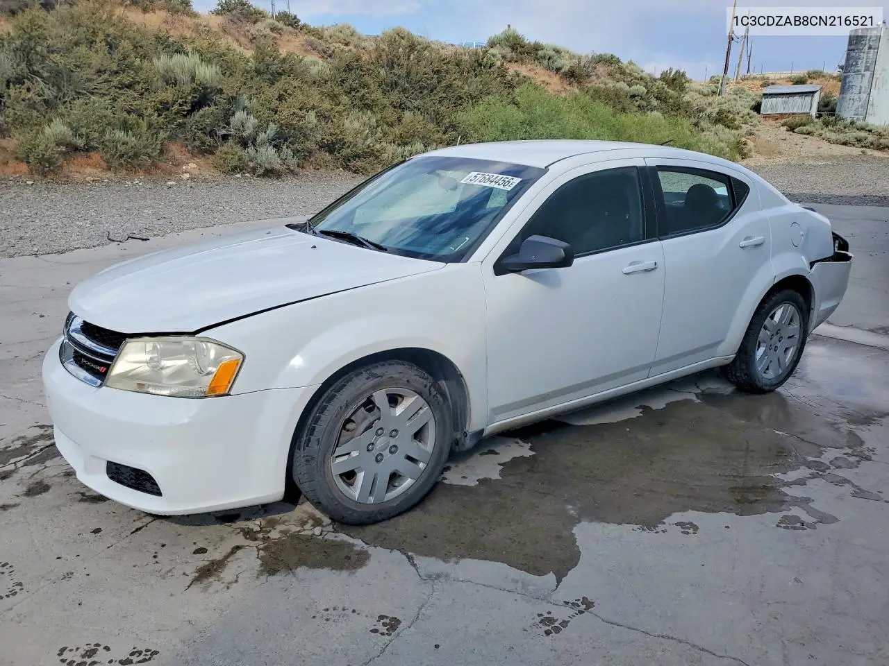 2012 Dodge Avenger Se VIN: 1C3CDZAB8CN216521 Lot: 57684456