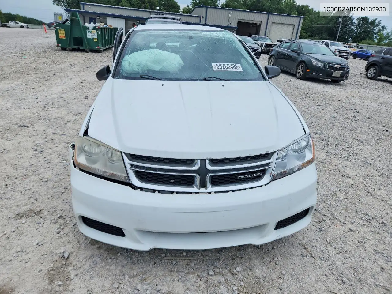 2012 Dodge Avenger Se VIN: 1C3CDZAB5CN132933 Lot: 58265486
