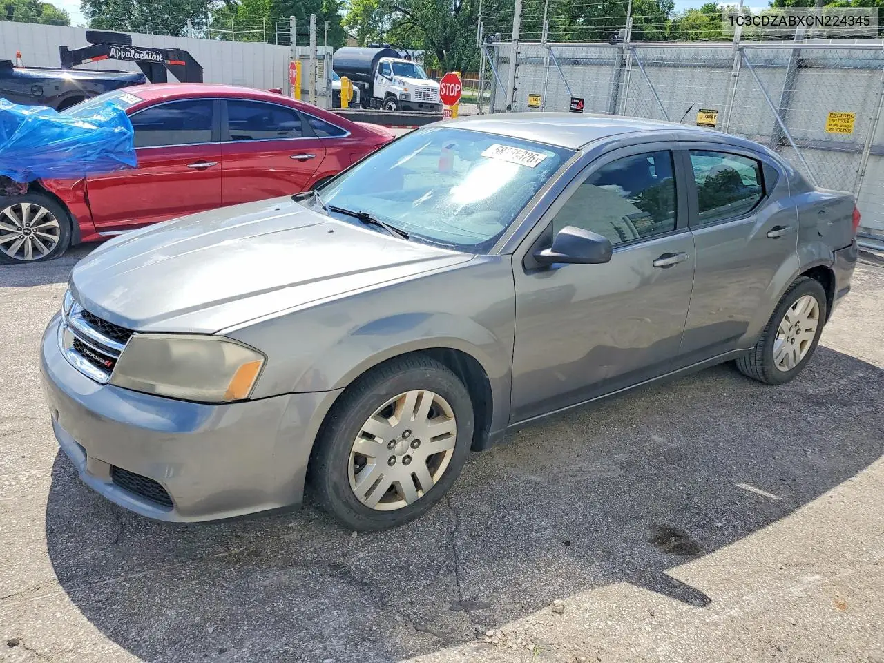 2012 Dodge Avenger Se VIN: 1C3CDZABXCN224345 Lot: 58355326