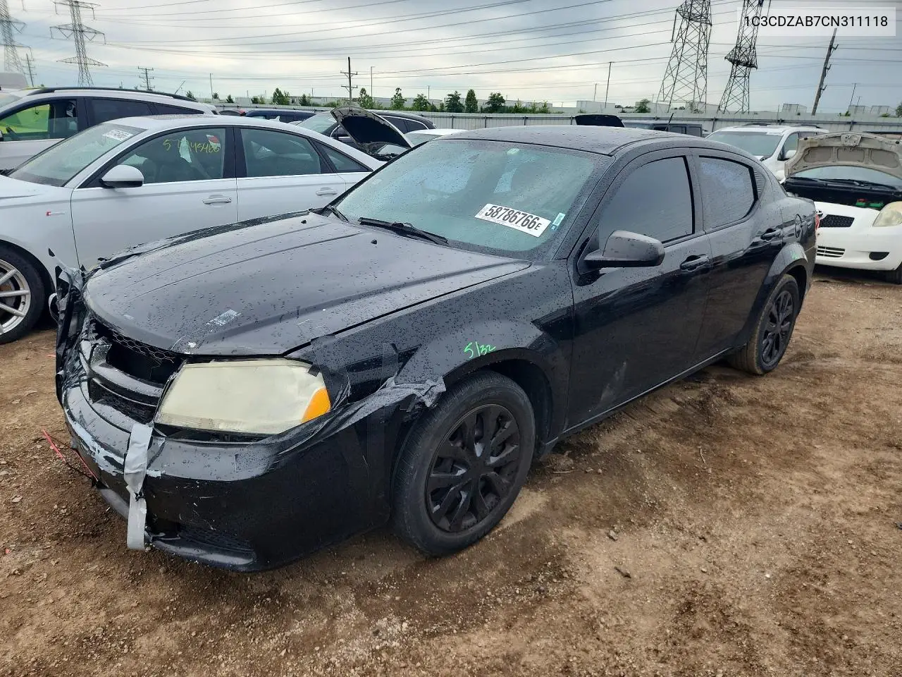 2012 Dodge Avenger Se VIN: 1C3CDZAB7CN311118 Lot: 58786766