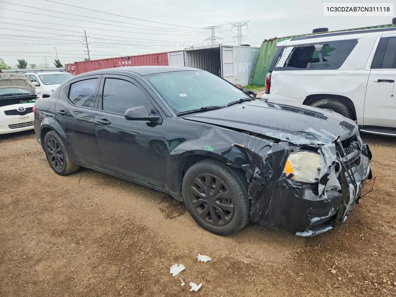 2012 Dodge Avenger Se VIN: 1C3CDZAB7CN311118 Lot: 58786766