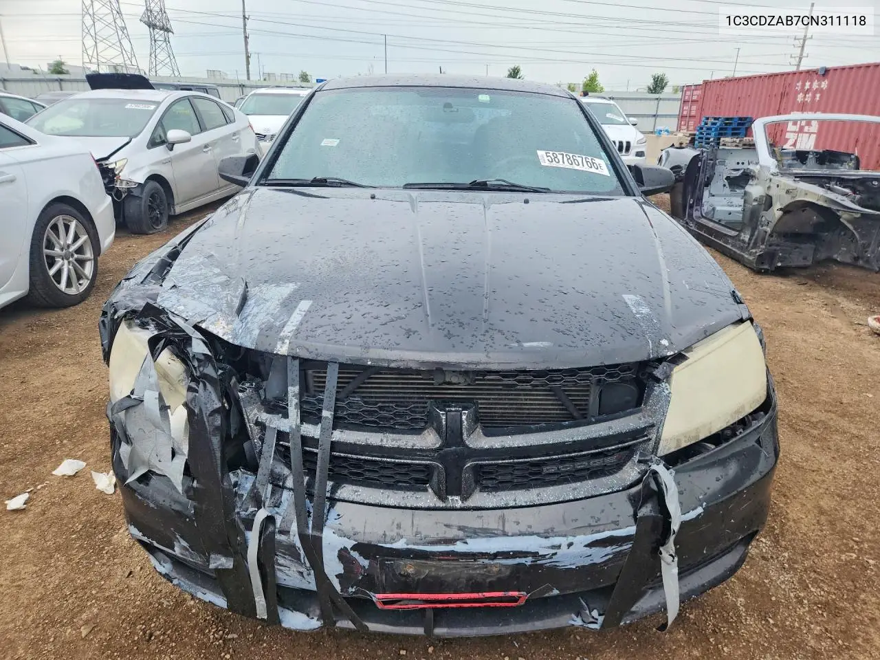 2012 Dodge Avenger Se VIN: 1C3CDZAB7CN311118 Lot: 58786766