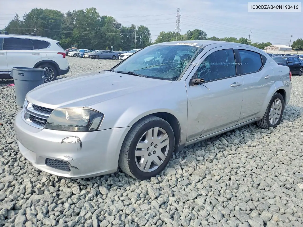 2012 Dodge Avenger Se VIN: 1C3CDZAB4CN193416 Lot: 59790406