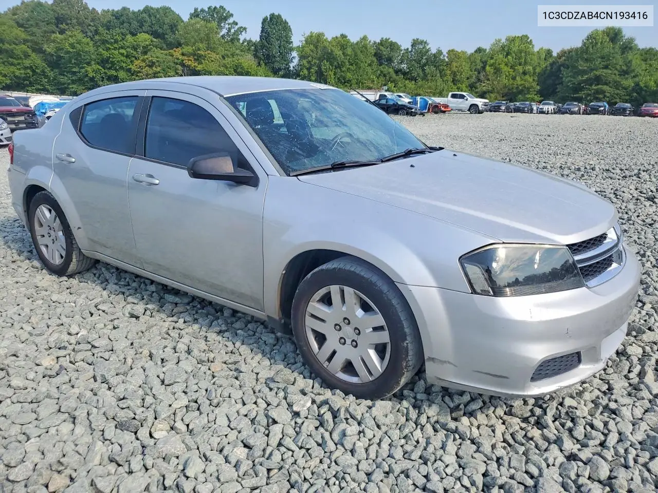 2012 Dodge Avenger Se VIN: 1C3CDZAB4CN193416 Lot: 59790406