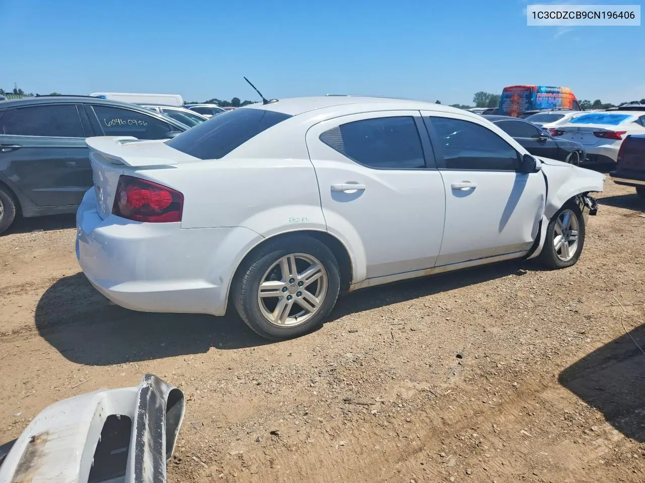 2012 Dodge Avenger Sxt VIN: 1C3CDZCB9CN196406 Lot: 60498186
