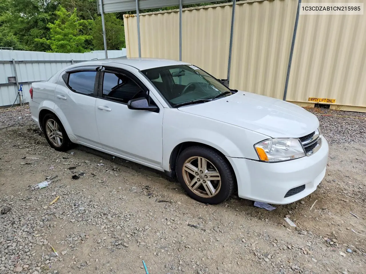 2012 Dodge Avenger Se VIN: 1C3CDZAB1CN215985 Lot: 60640106