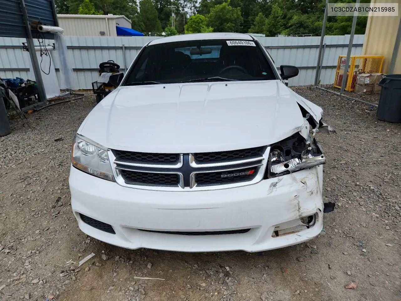 2012 Dodge Avenger Se VIN: 1C3CDZAB1CN215985 Lot: 60640106
