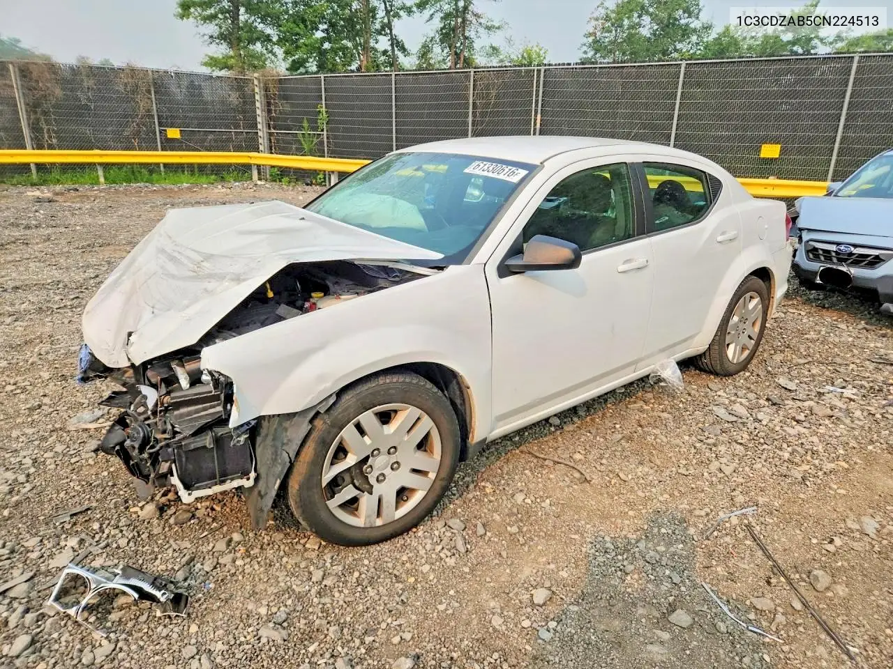 2012 Dodge Avenger Se VIN: 1C3CDZAB5CN224513 Lot: 61330616