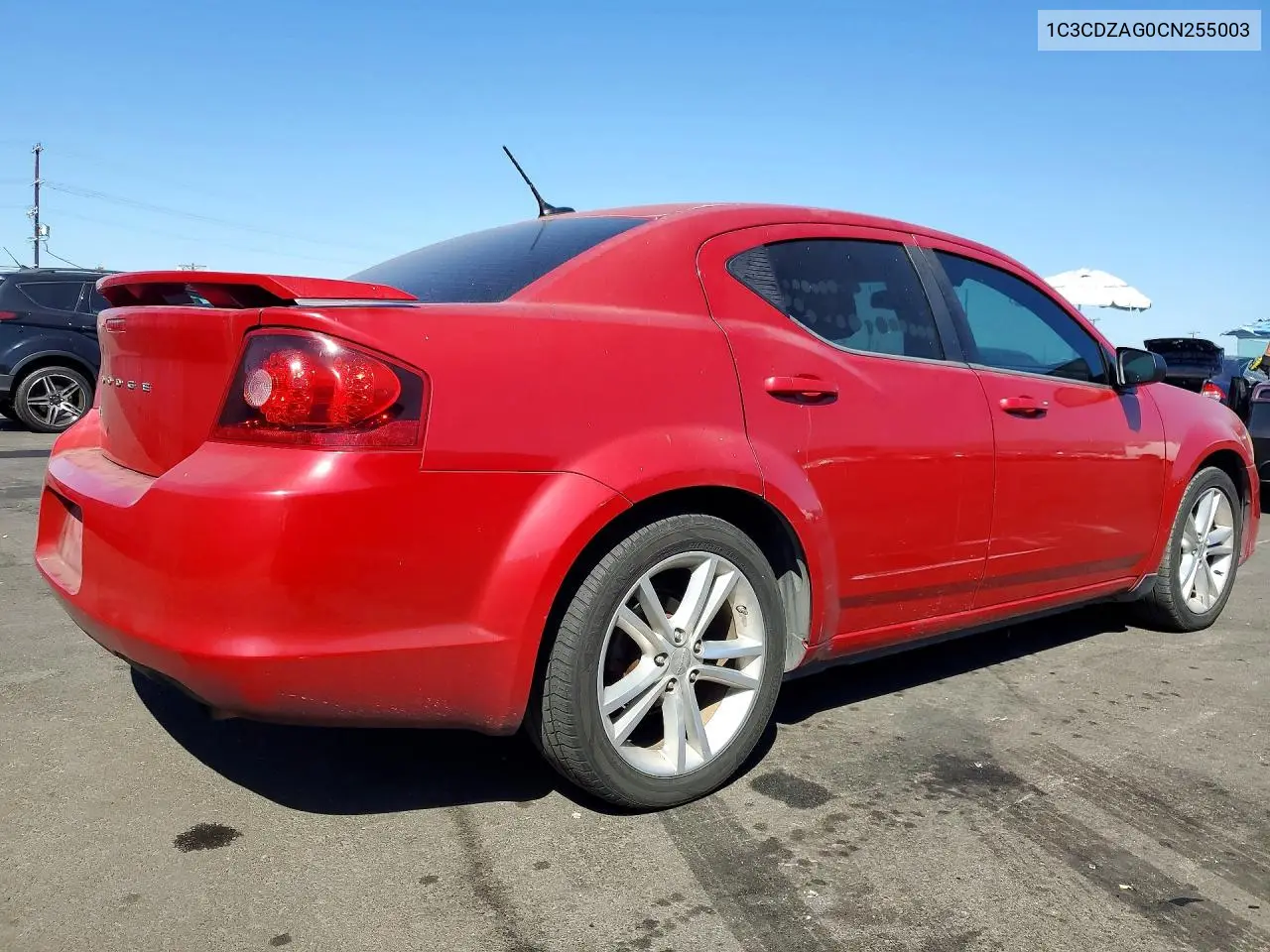 2012 Dodge Avenger Se VIN: 1C3CDZAG0CN255003 Lot: 61571906
