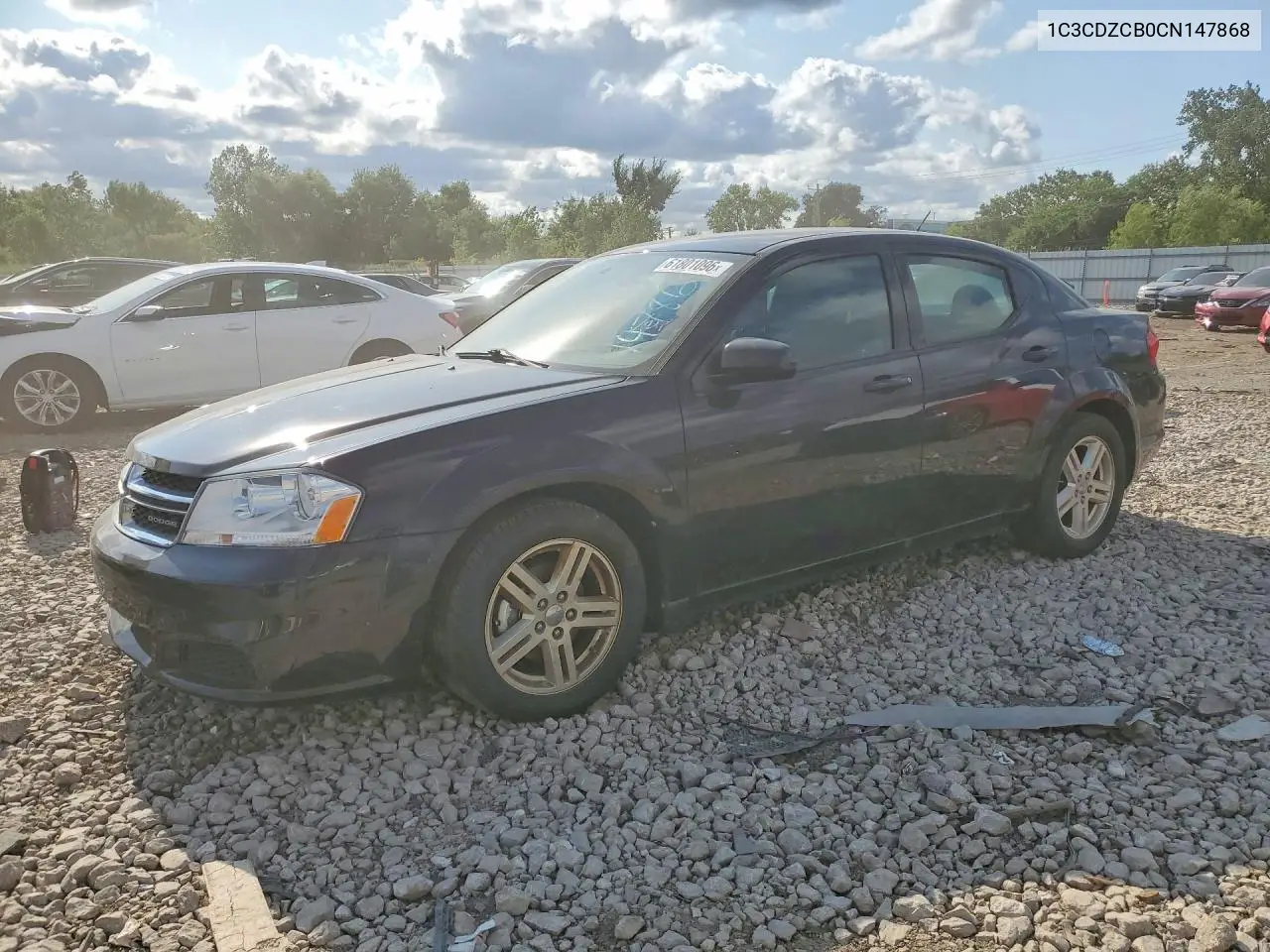 2012 Dodge Avenger Sxt VIN: 1C3CDZCB0CN147868 Lot: 61801096