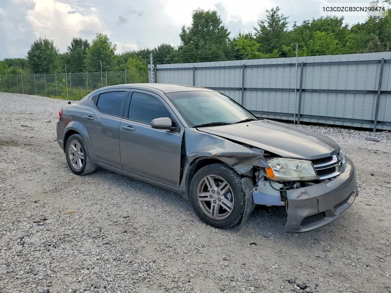 2012 Dodge Avenger Sxt VIN: 1C3CDZCB3CN290474 Lot: 85769045