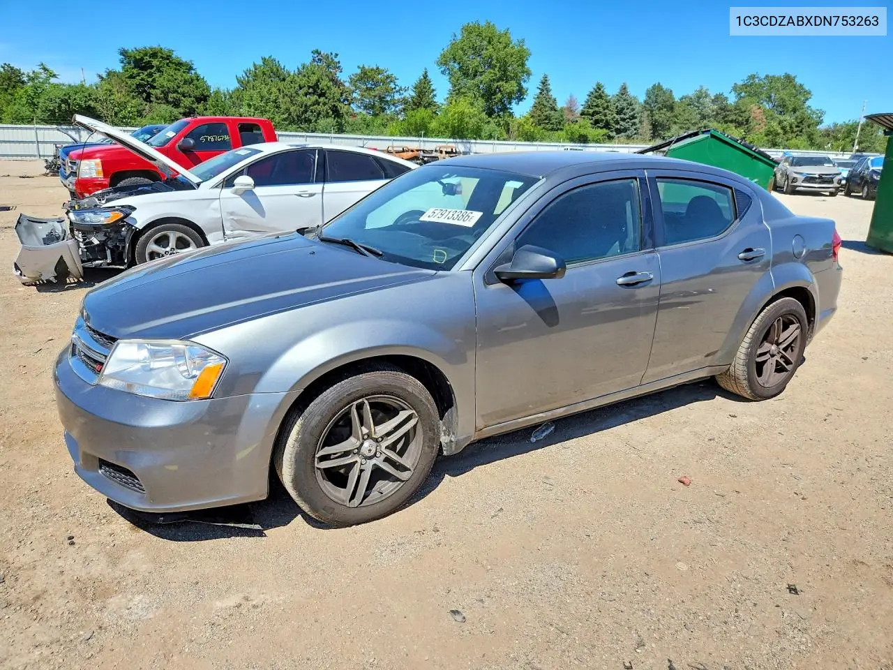 2013 Dodge Avenger Se VIN: 1C3CDZABXDN753263 Lot: 57913386