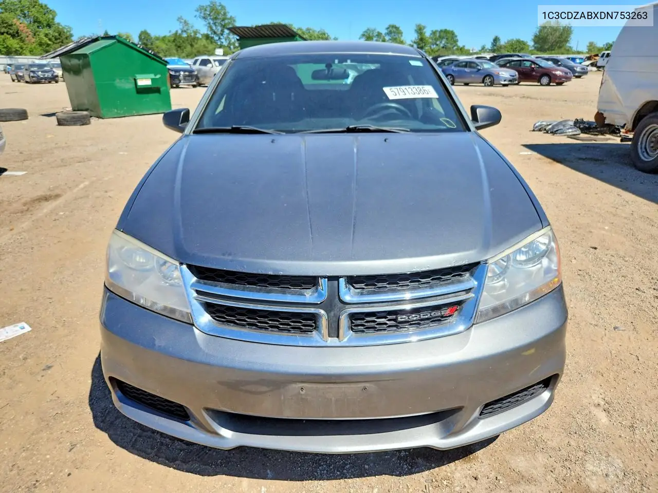 2013 Dodge Avenger Se VIN: 1C3CDZABXDN753263 Lot: 57913386