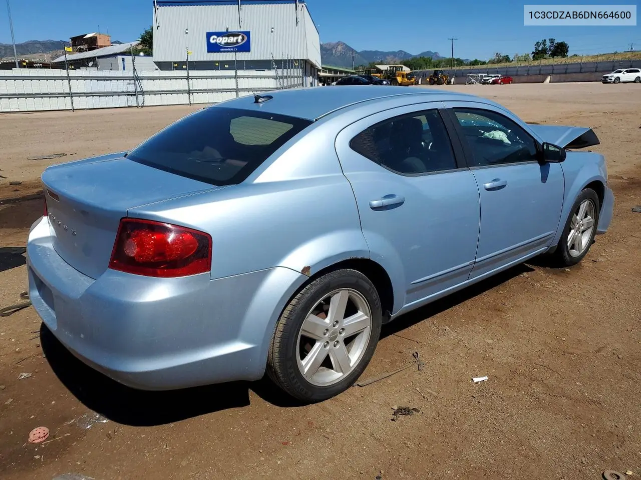2013 Dodge Avenger Se VIN: 1C3CDZAB6DN664600 Lot: 58920566