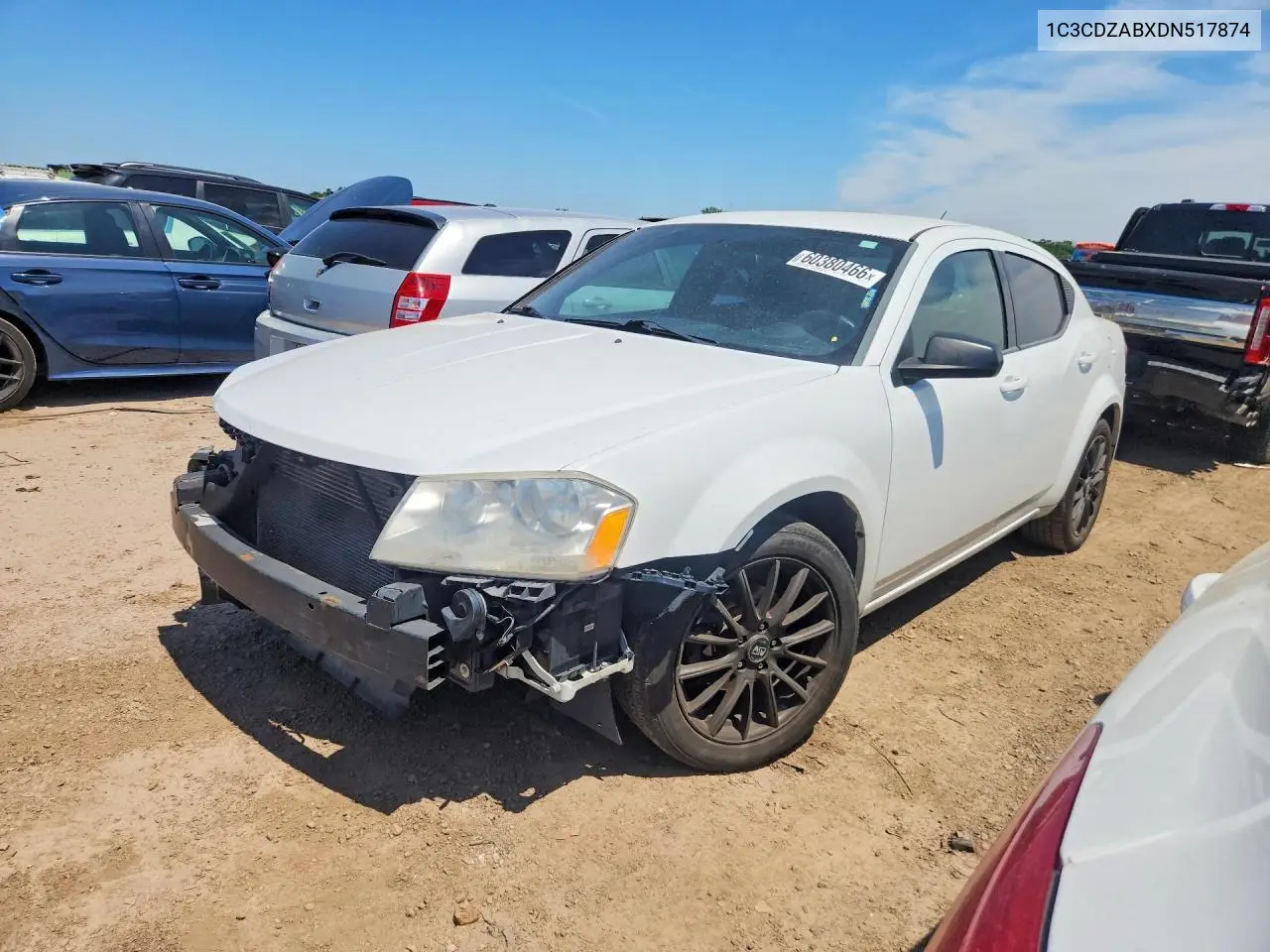 2013 Dodge Avenger Se VIN: 1C3CDZABXDN517874 Lot: 60380466