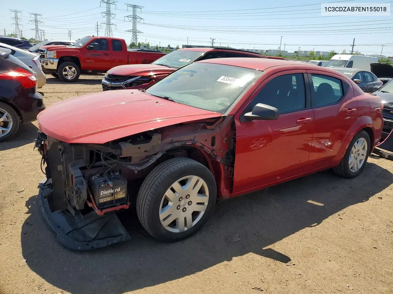 2014 Dodge Avenger Se VIN: 1C3CDZAB7EN155018 Lot: 53548076