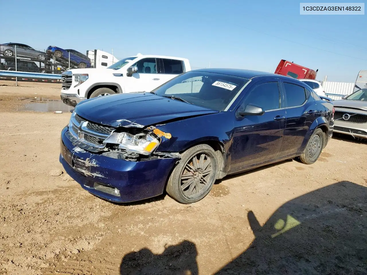 1C3CDZAG3EN148322 2014 Dodge Avenger Se